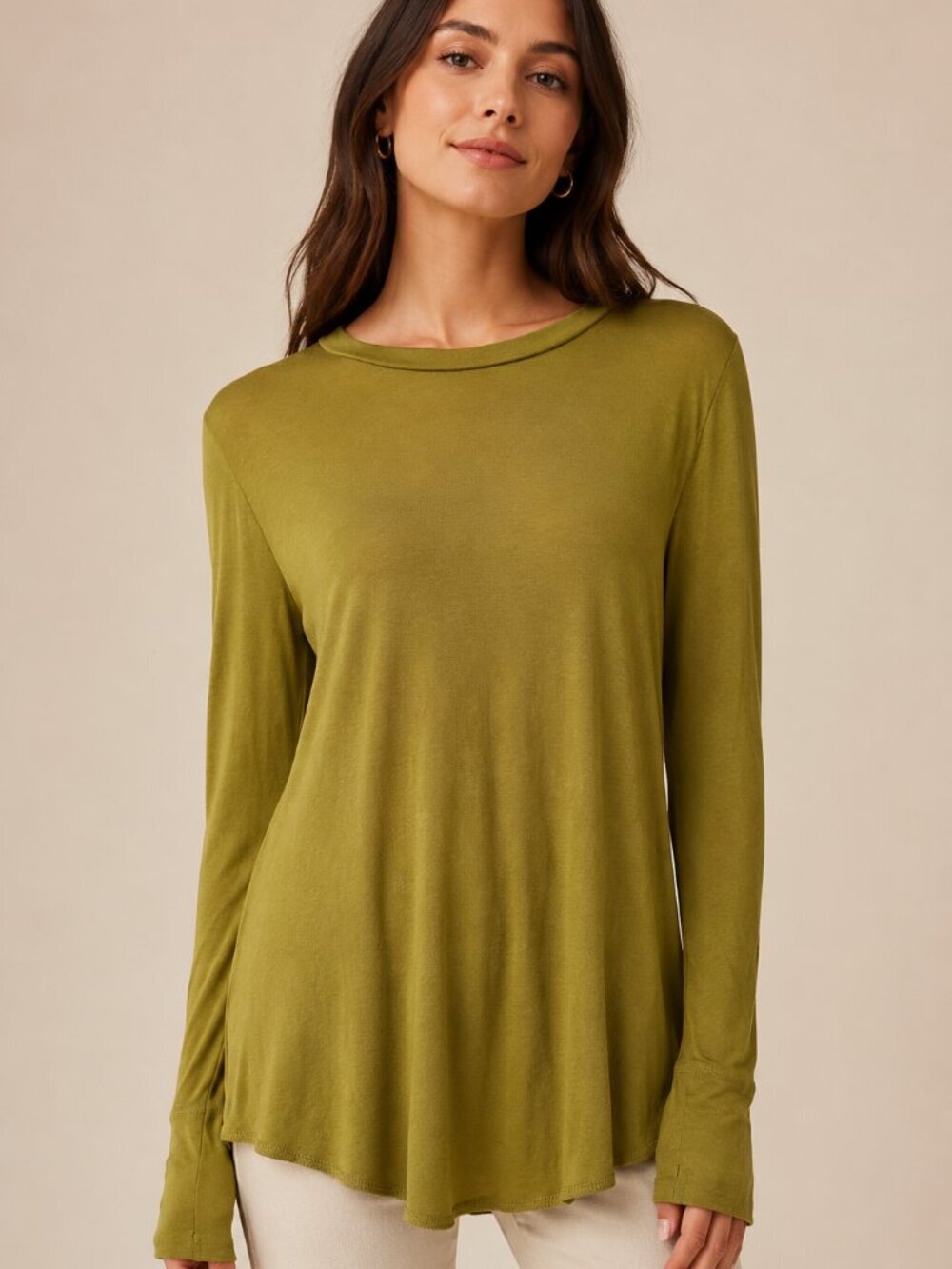 4/$30 Bundle 🌈 GAP Featherweight Olive Green Long Sleeve Swing Top M